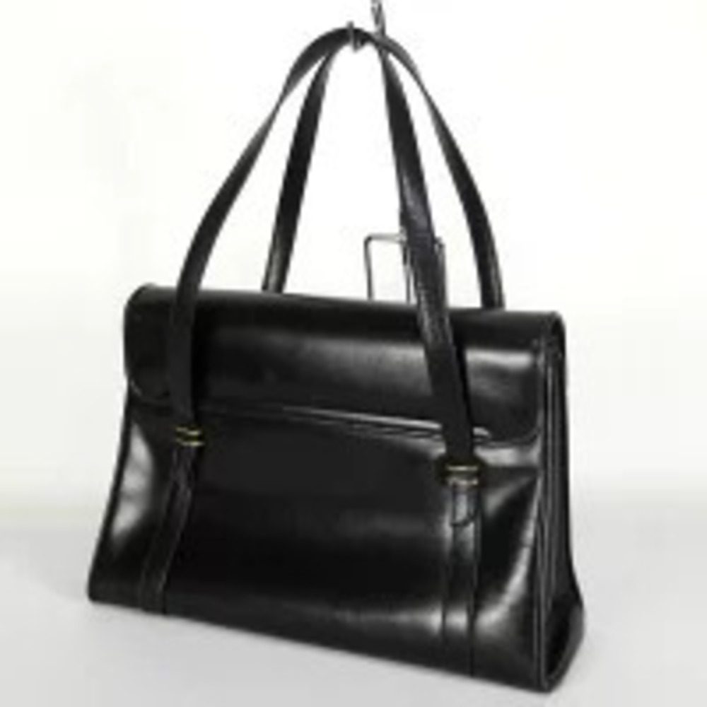 Gucci bag black shoulder top handles Interlocking leather structured GG Black